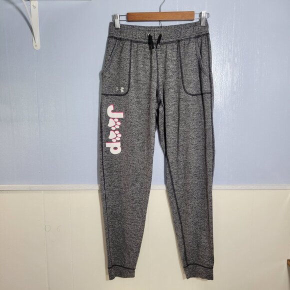 Small Handmade Under Armour Pawprint Heathered Gray Pull On Lounge Pants - Picture 2 of 8